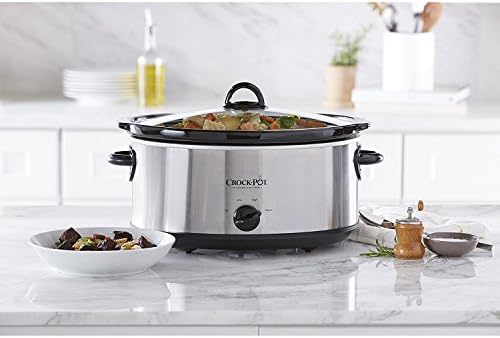 Crock-Pot 7 Quart Oval Manual Slow Cooker – Stainless Steel [H5C9]