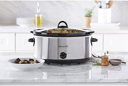 Crock-Pot 7 Quart Oval Manual Slow Cooker – Stainless Steel [H5C9]