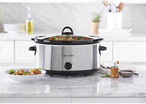 Crock-Pot 7 Quart Oval Manual Slow Cooker – Stainless Steel [H5C9]