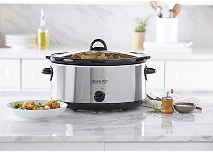 Crock-Pot 7 Quart Oval Manual Slow Cooker – Stainless Steel [H5C9]