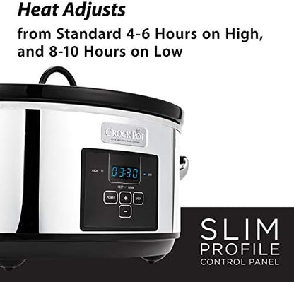 Crock-Pot 7 Quart Programmable Slow Cooker – Polished Platinum [DVS8]