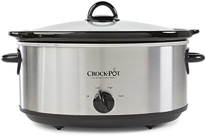 Crock-Pot 7 Quart Oval Manual Slow Cooker – Stainless Steel [H5C9]