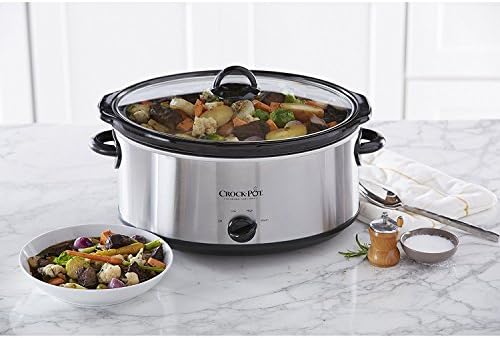 Crock-Pot 7 Quart Oval Manual Slow Cooker – Stainless Steel [H5C9]