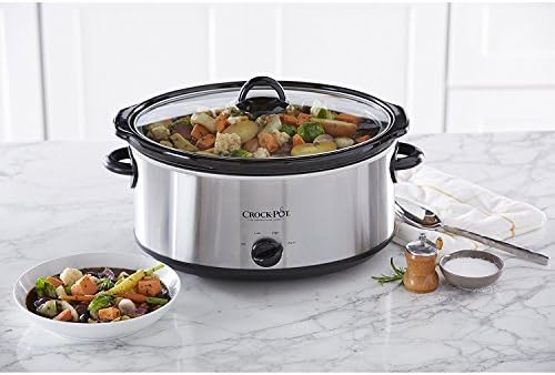 Crock-Pot 7 Quart Oval Manual Slow Cooker – Stainless Steel [H5C9]