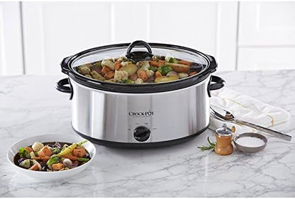 Crock-Pot 7 Quart Oval Manual Slow Cooker – Stainless Steel [H5C9]