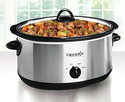 Crock-Pot 7 Quart Oval Manual Slow Cooker – Stainless Steel [H5C9]
