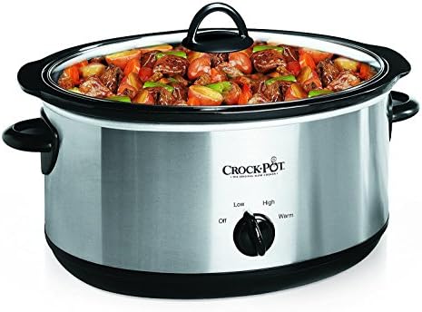 Crock-Pot 7 Quart Oval Manual Slow Cooker – Stainless Steel [H5C9]