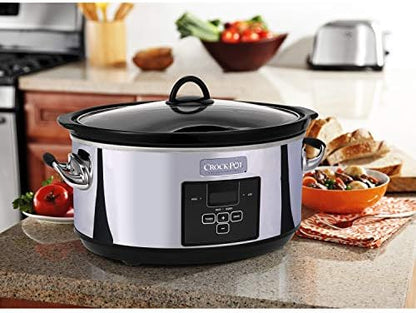 Crock-Pot 7 Quart Programmable Slow Cooker – Polished Platinum [DVS8]