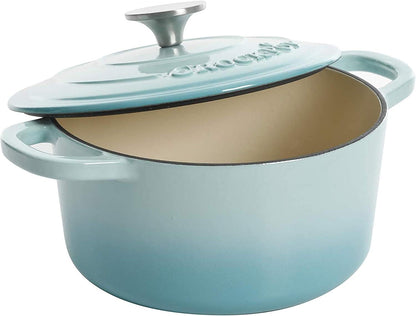 Crock-Pot 3 Quart Enameled Cast Iron Dutch Oven – Aqua [F6N8]