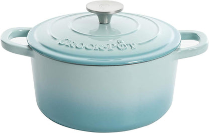 Crock-Pot 3 Quart Enameled Cast Iron Dutch Oven – Aqua [F6N8]