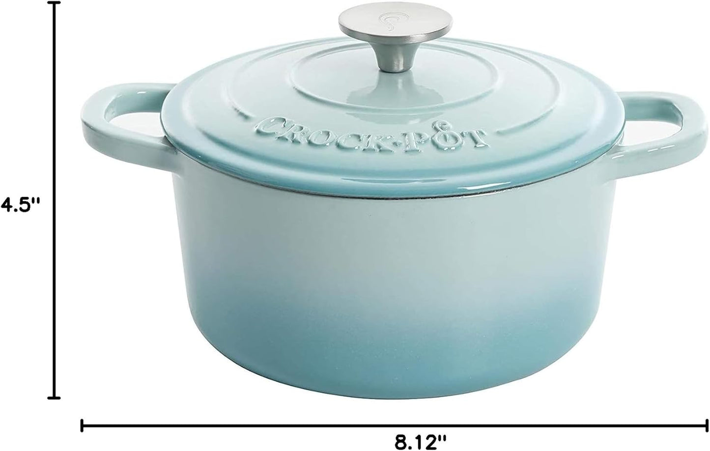 Crock-Pot 3 Quart Enameled Cast Iron Dutch Oven – Aqua [F6N8]