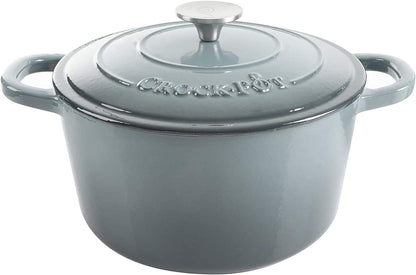 Crock-Pot 3 Quart Enameled Cast Iron Dutch Oven – Aqua [F6N8]